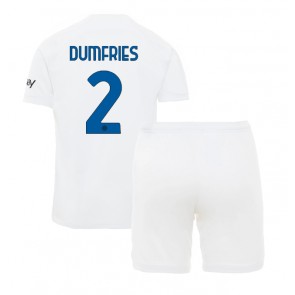 Inter Milan Denzel Dumfries #2 Gostujuci Dres za Dječji 2023-24 Kratak Rukavima (+ kratke hlače)